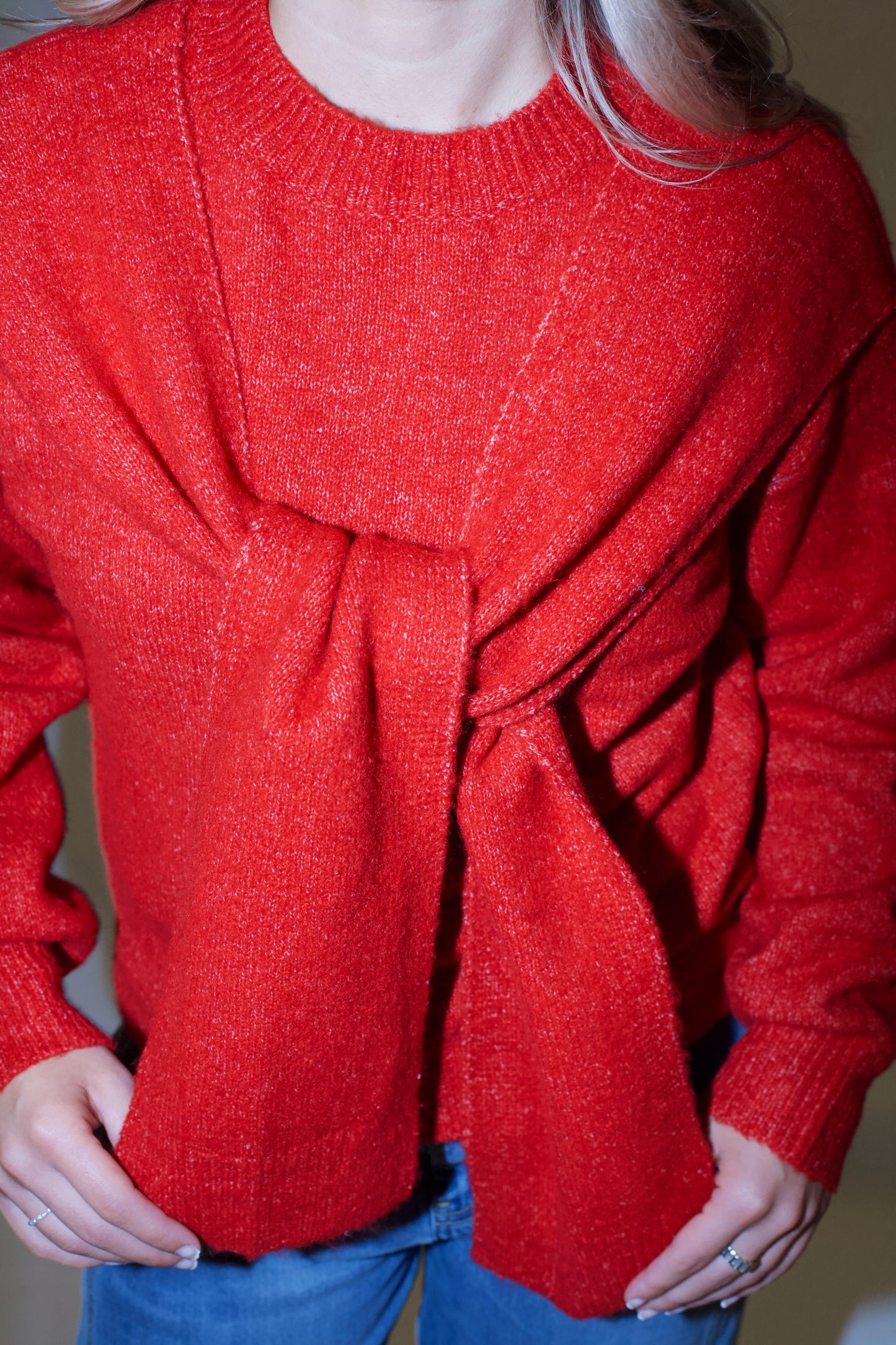 Rory Sweater Top- Red