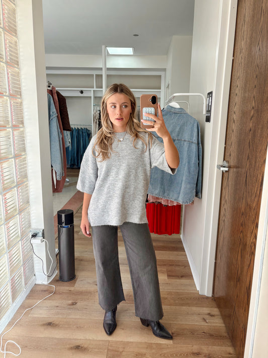 Margot Sweater Tee- Heather Grey