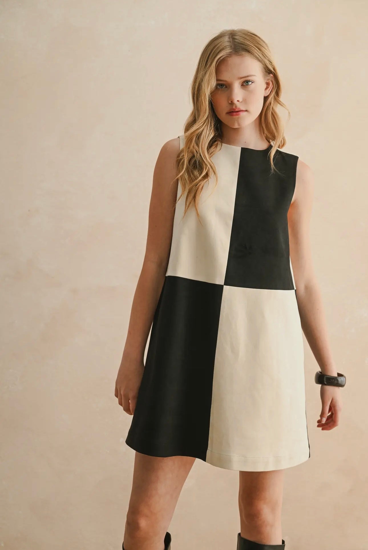 Endgame Suede Mini Dress-Charcoal Multi
