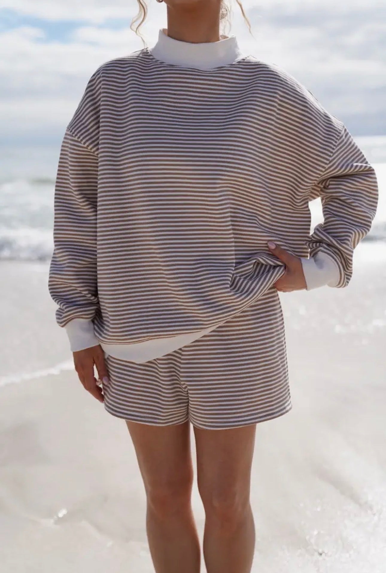 Sunkissed Shorts- Brown & White