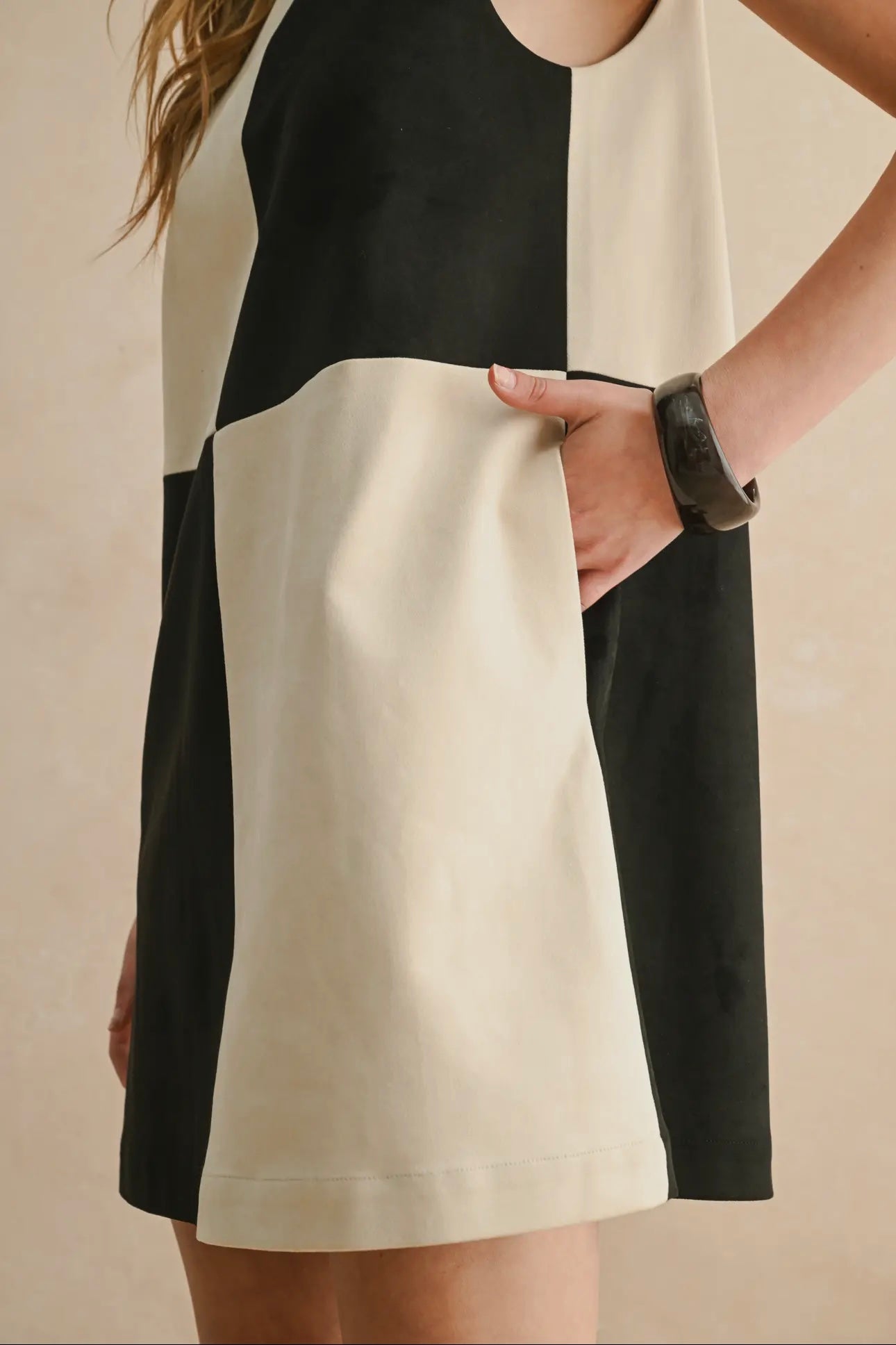 Endgame Suede Mini Dress-Charcoal Multi