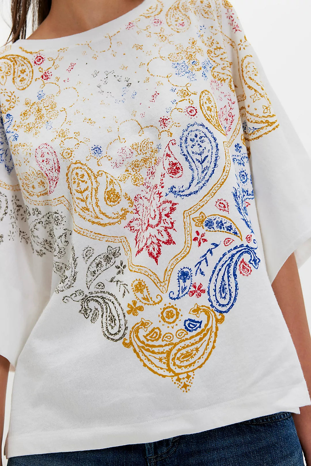 Heirloom Printed Tee-Ivory Combo
