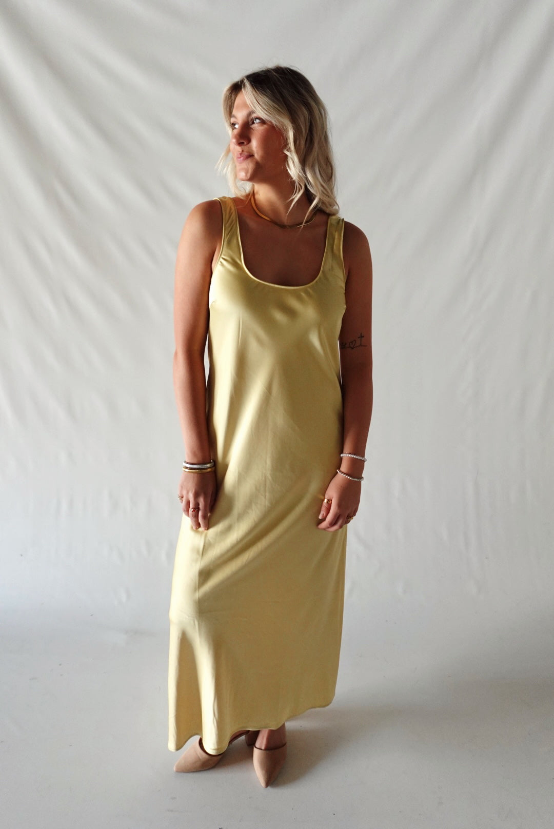 Mirelle Slip Dress-Yellow