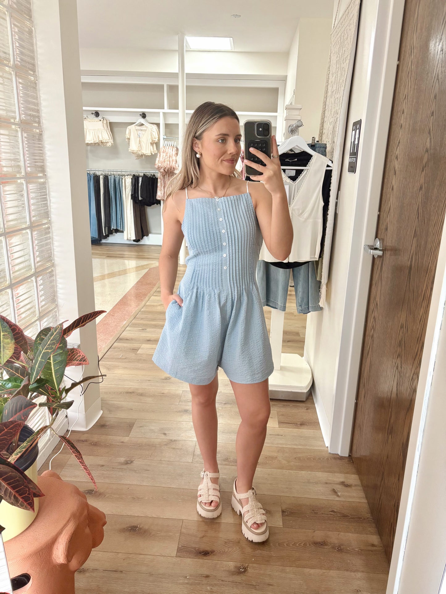 Rebecca Romper- Blue