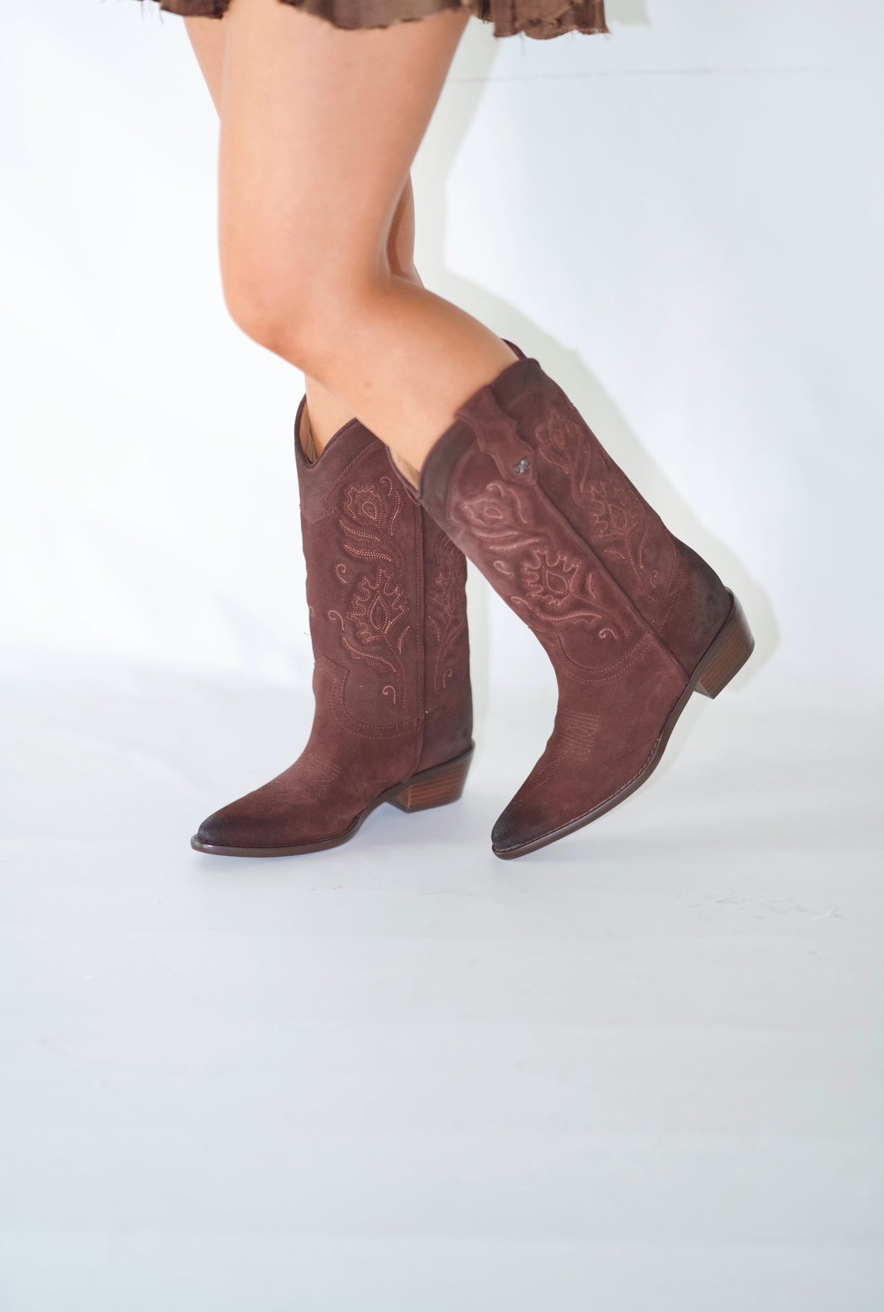 Rue Western Boots- Cafe Noir Suede