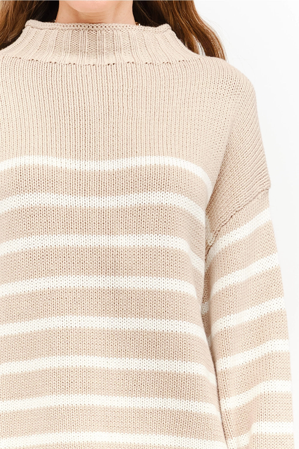 Noel Roll Neck Sweater- Cream