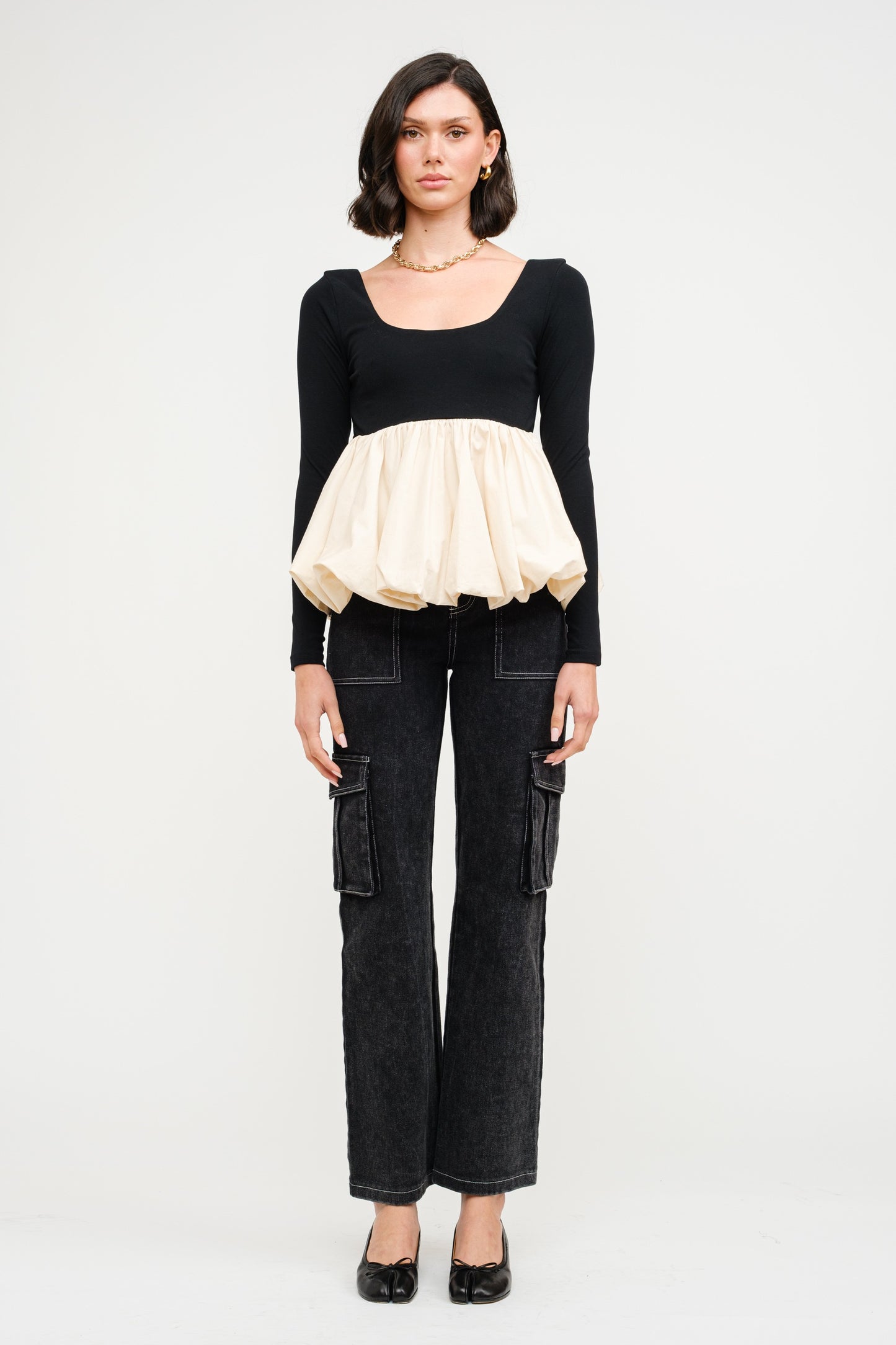 Agnes Top- Black/Cream