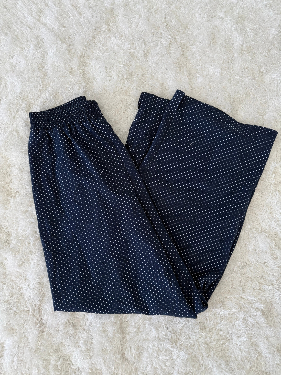 Pandering Pants- Navy Polka Dot