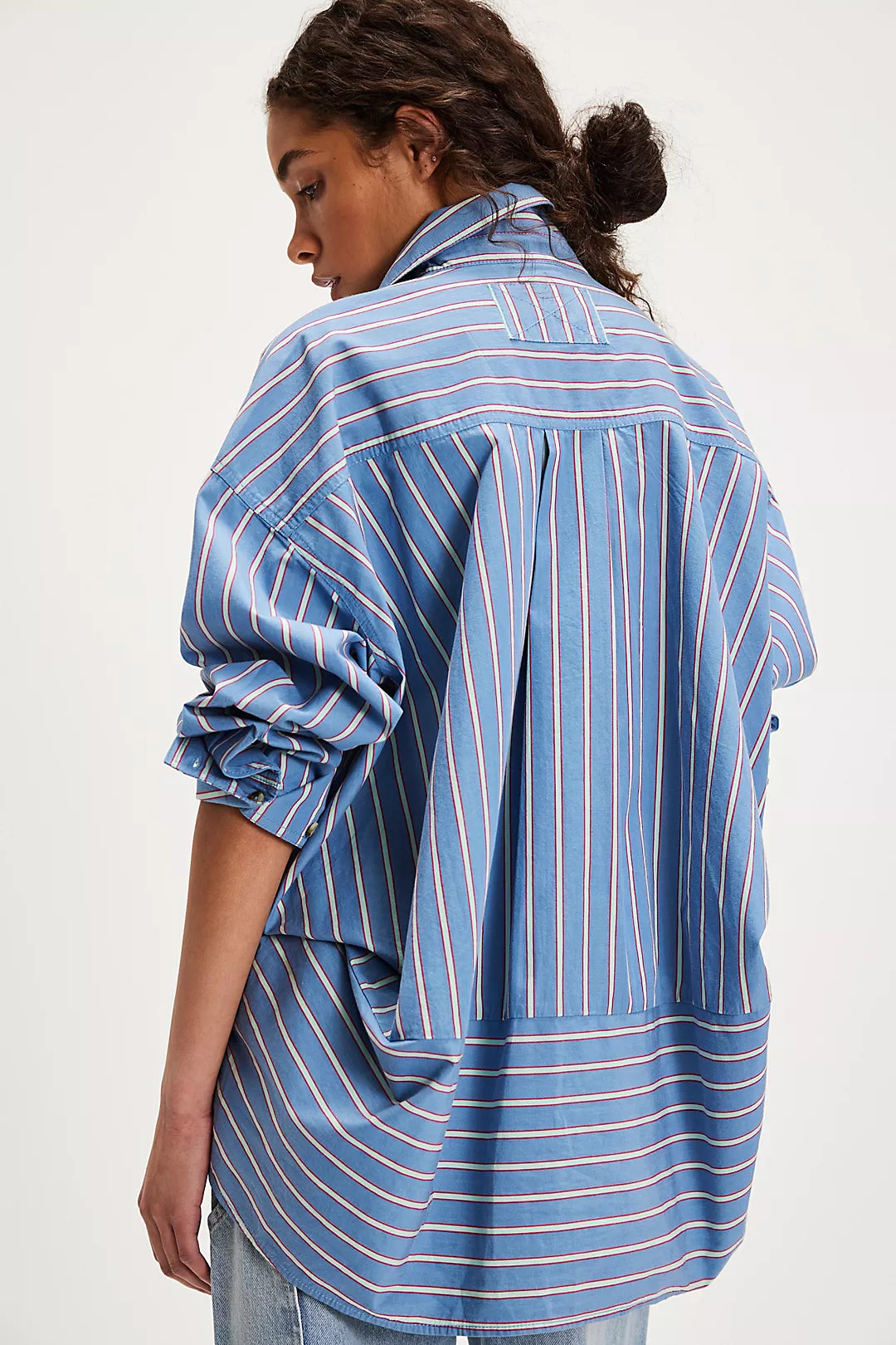 Striped Varsity Vibes Shirt- Blue Combo