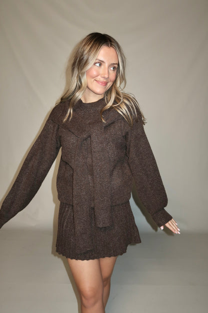 Rory Sweater Top- Mocha