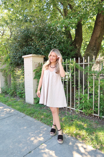 Noelle Mini Dress-Khaki