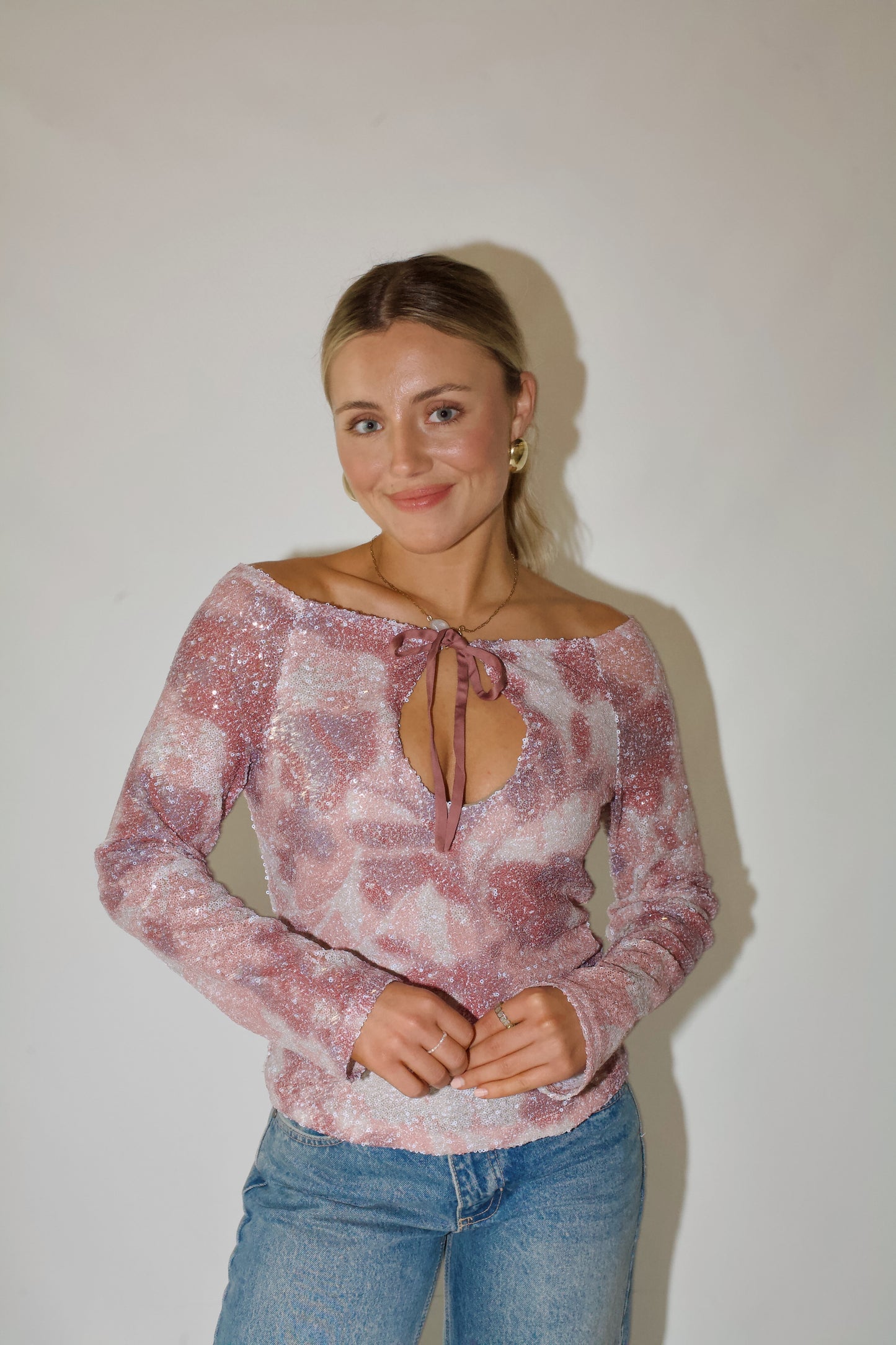 She's a Diva Sequin Top-Pink Multi