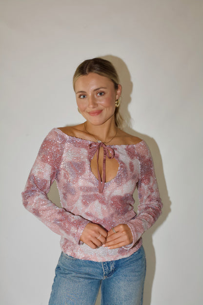She's a Diva Sequin Top-Pink Multi