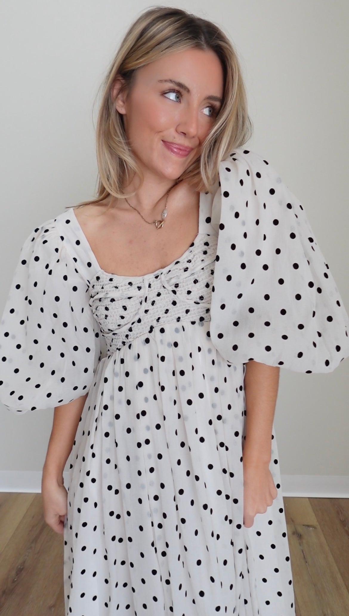 Dots-A-Lot Midi Dress- Black/White