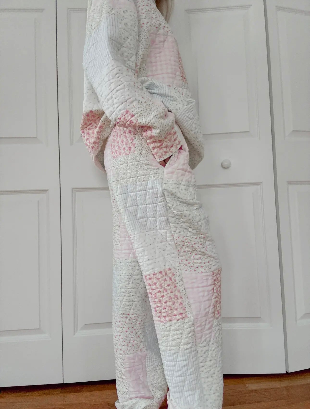 Sabrina Quilted Joggers- Pastel Pink Multi