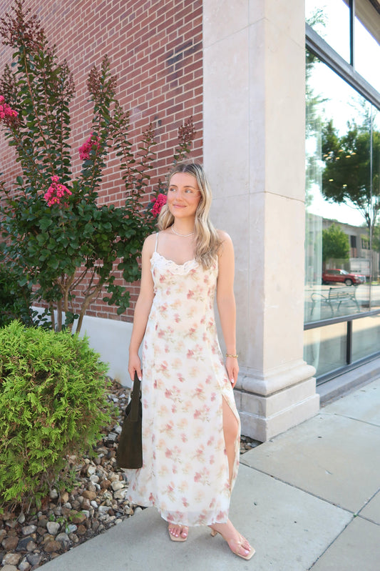 Marjorie Midi Dress- Cream Multi