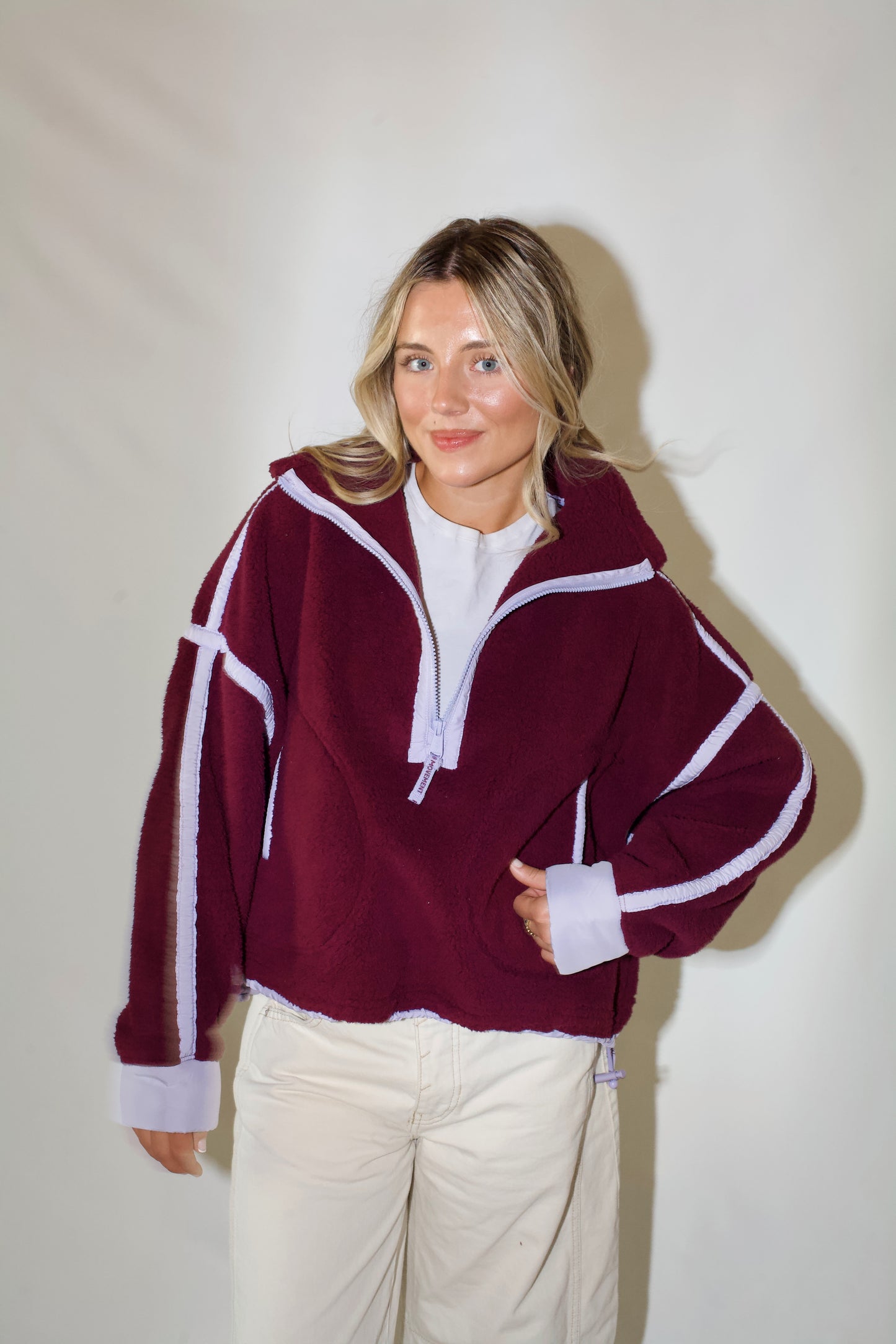 Mountain High 1/2 Zip- Black Cherry Combo