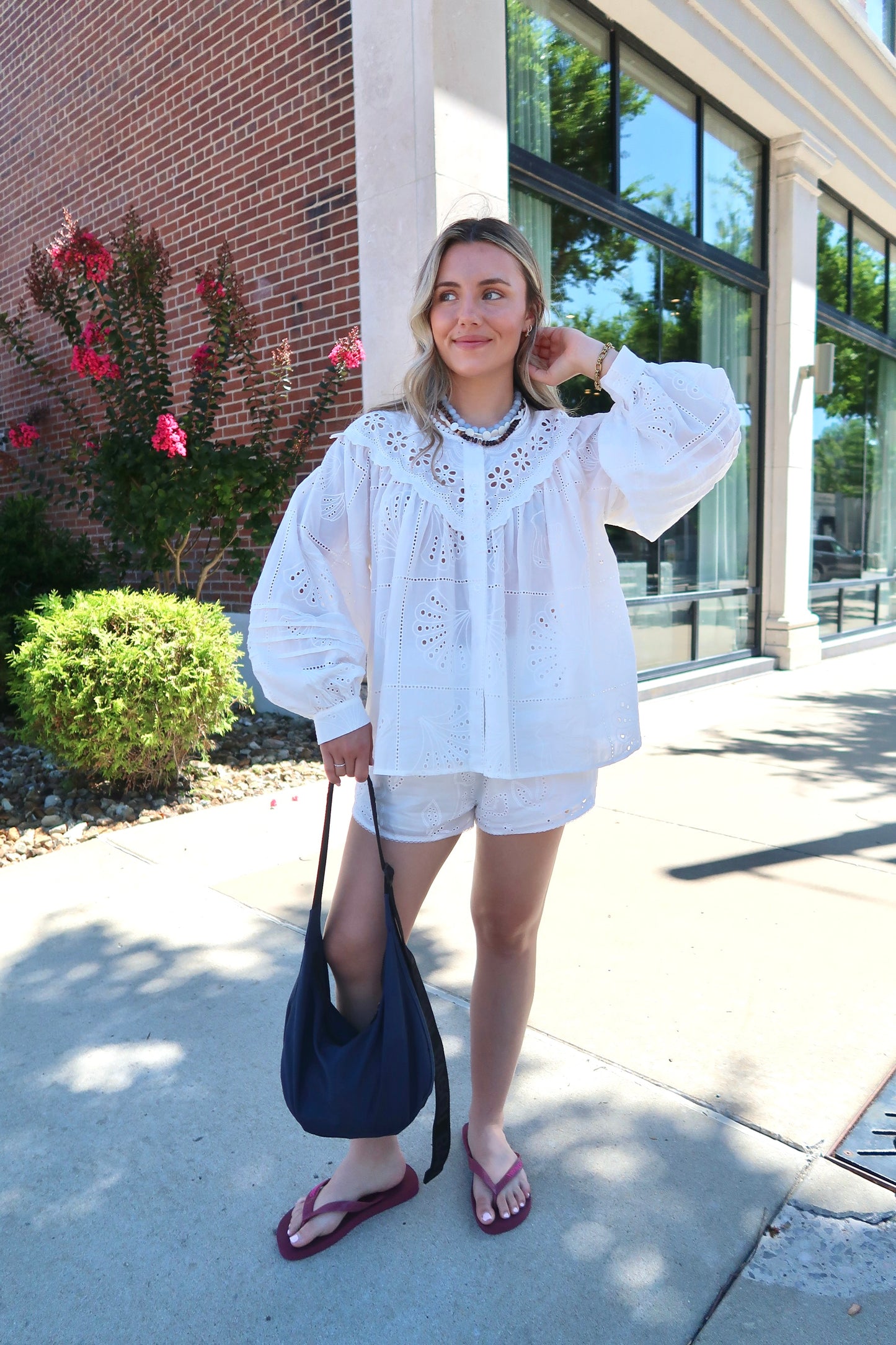 Key Largo Eyelet Top- White