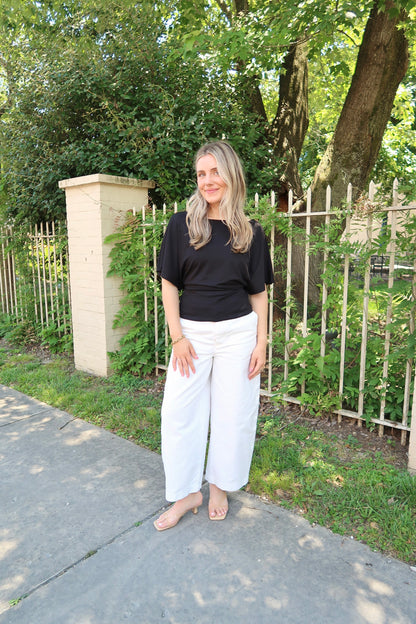 Samantha Wrap Top- Black