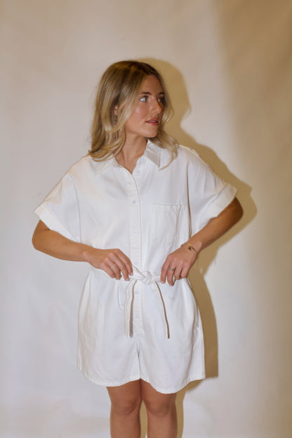 Tailgate Ready Romper- White