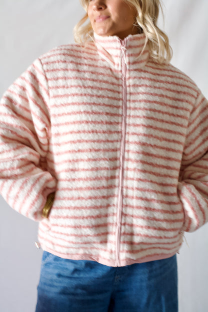 Seraphina Sherpa Jacket- Blush