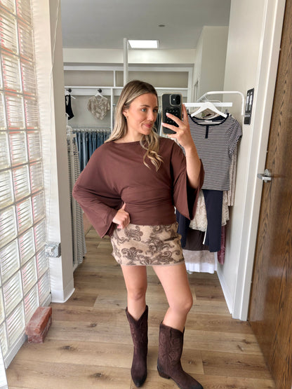 Austin Mini Skirt- Tan