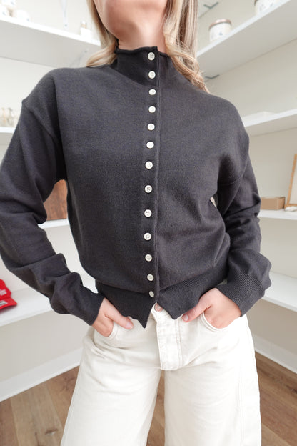 Brooks Cardigan- Charcoal