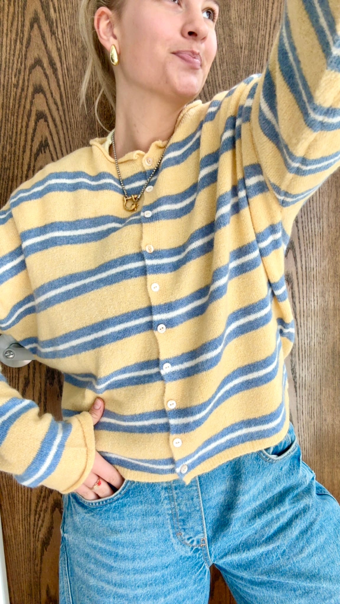 Piper Cardigan- Muti Striped Honey