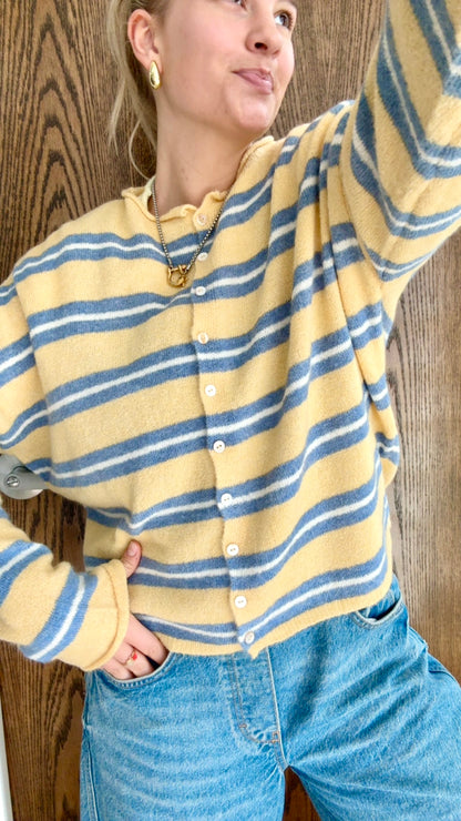 Piper Cardigan- Muti Striped Honey