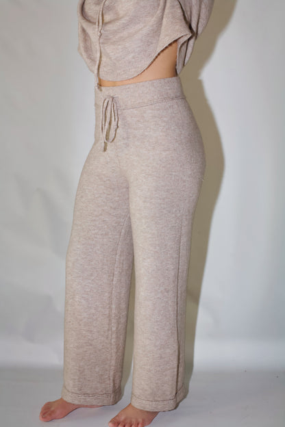 Riley Sweater Pants- Heather Mocha