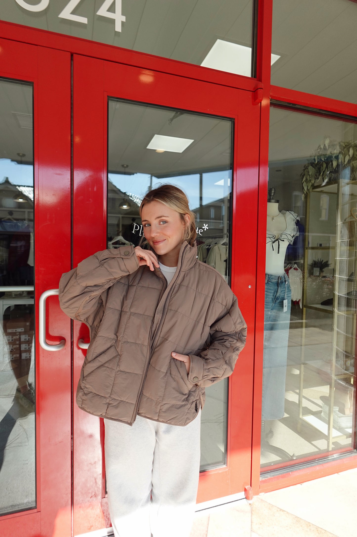 Pippa Packable Puffer Jacket- Fossil