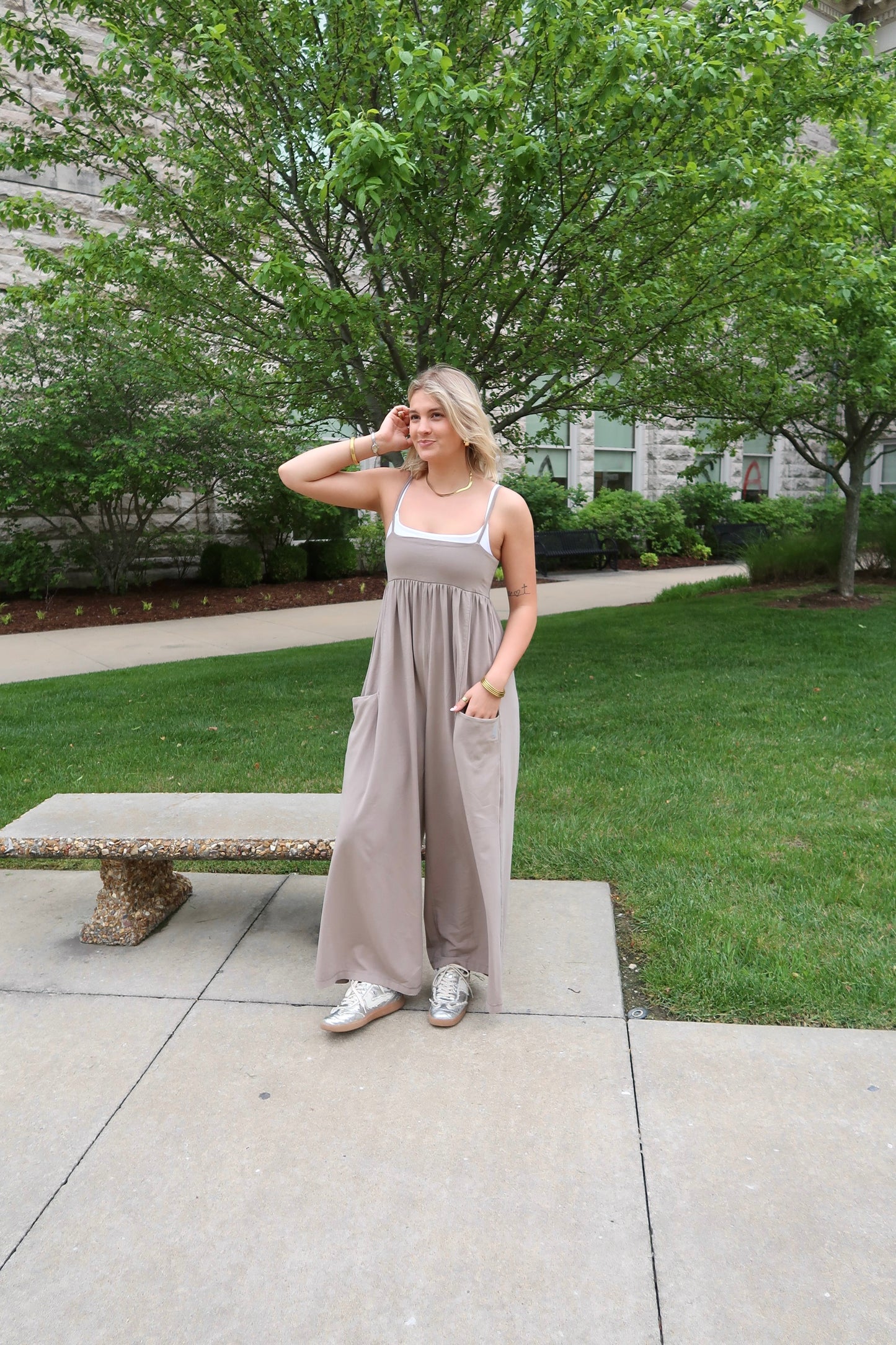 Hot Shot Strappy Onesie- Hickory