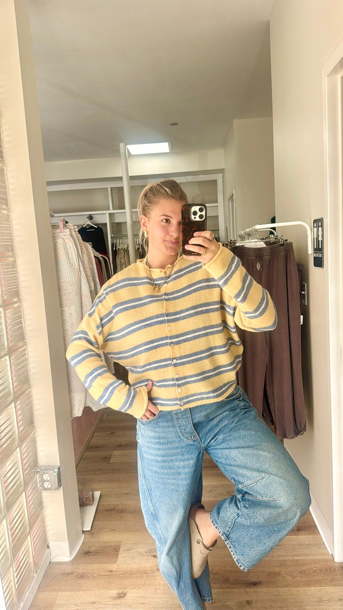 Piper Cardigan- Muti Striped Honey