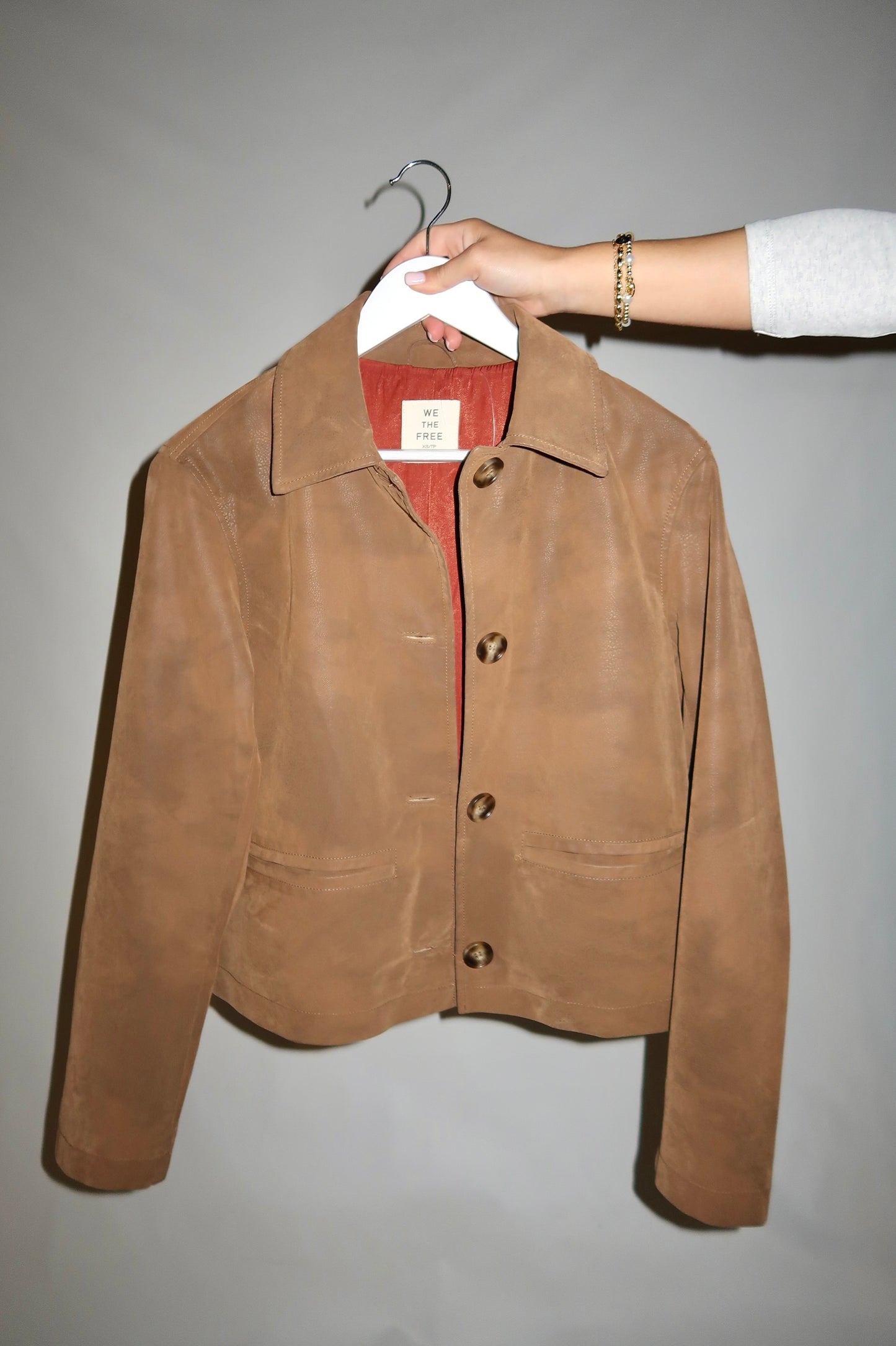 Hera Vegan Suede Jacket-Caramel Cafe