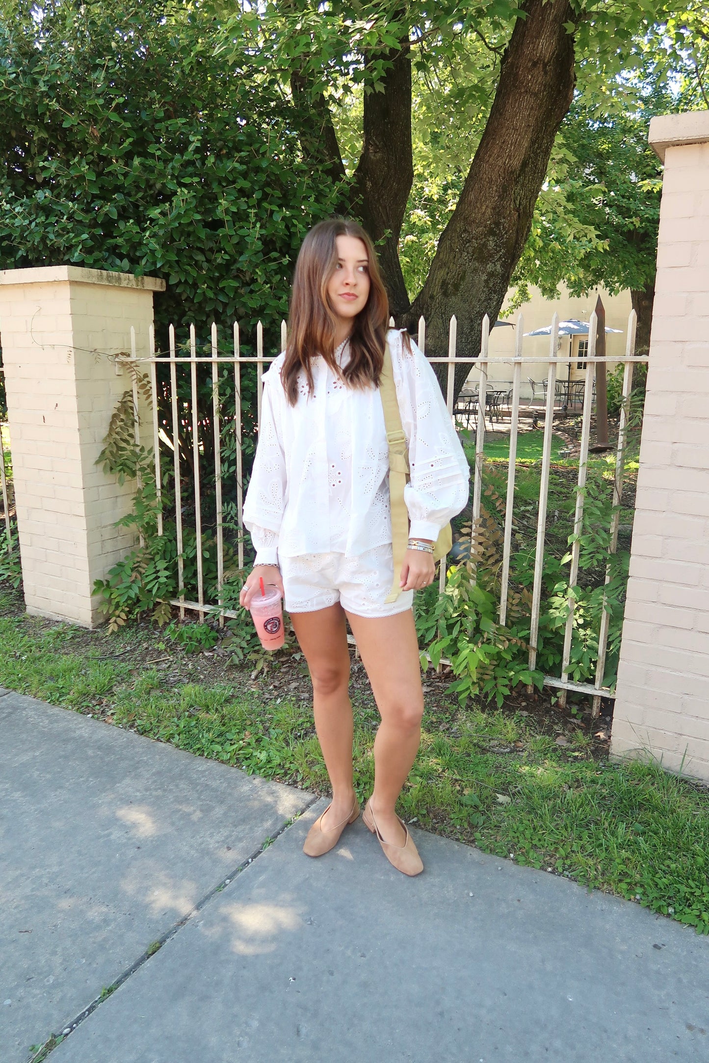 Charleston Eyelet Shorts- White