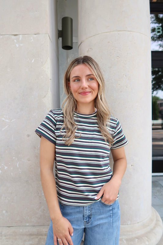 Cleo Top- Green Multi