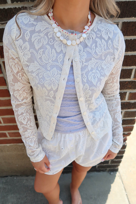 Merritt Cardigan Top-Cream