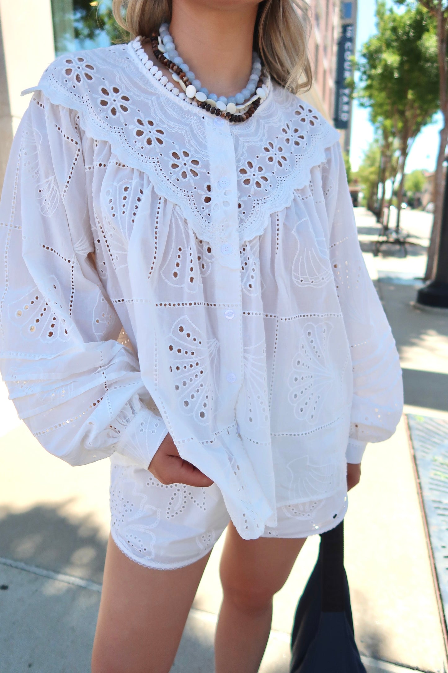 Key Largo Eyelet Top- White