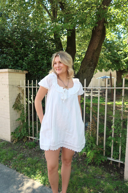 Ava Eyelet Mini-Ivory