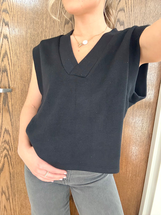 Betty Knit Sweater Vest- Black