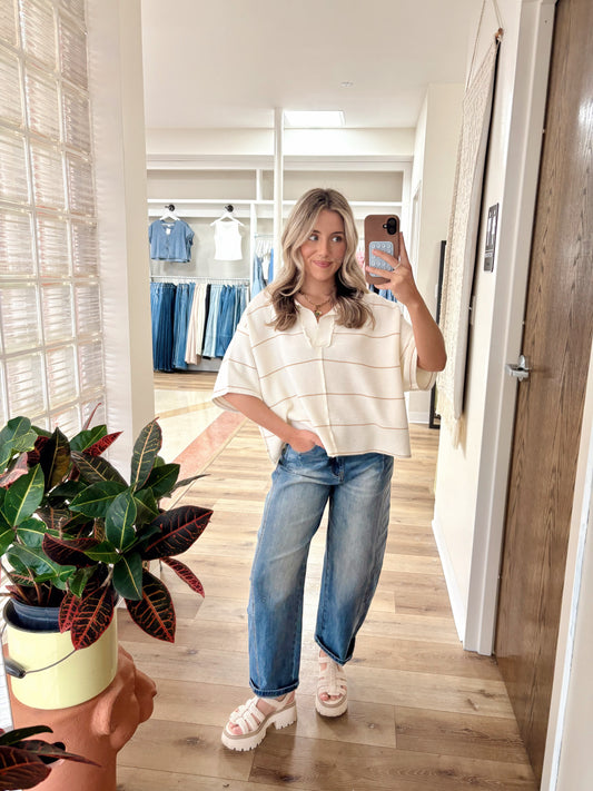 Starting Point Collared Top