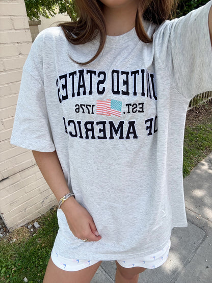 United States of America Tee- Pearl Grey