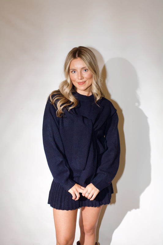 Rory Sweater Top- Navy