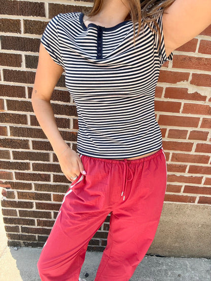 Morning Pages Henley- Navy Combo