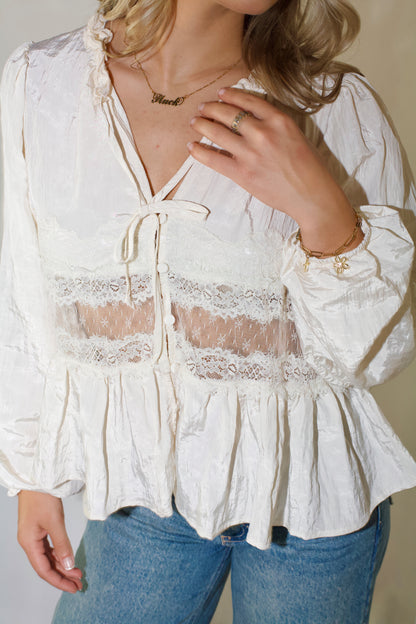 Whitney Lace Blouse- Off White