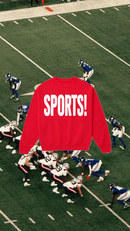 Sports! Crewneck- Red