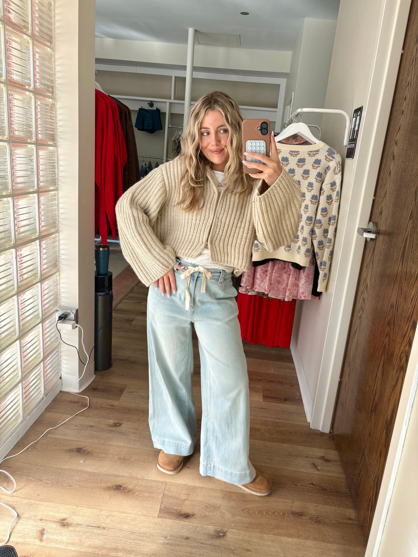 Already Yours Elastic Band Denim Pants-Lt Wash