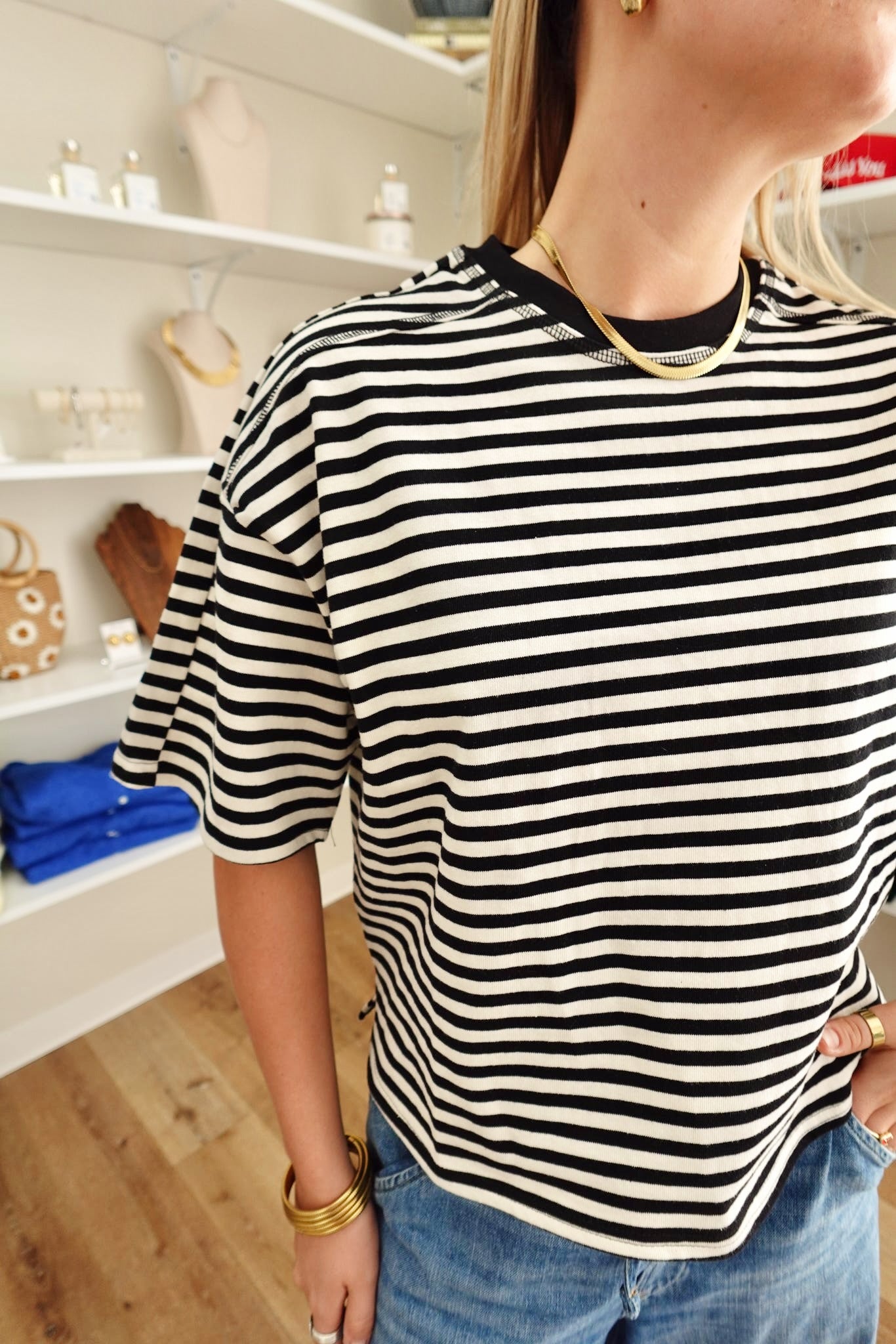The Max Striped Tee- Black/White
