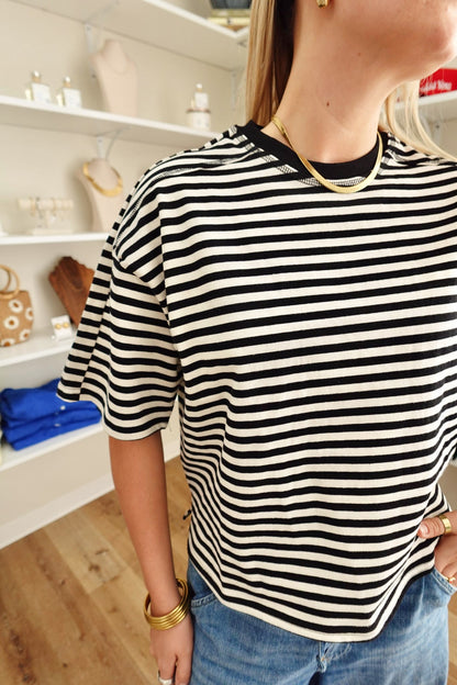 The Max Striped Tee- Black/White