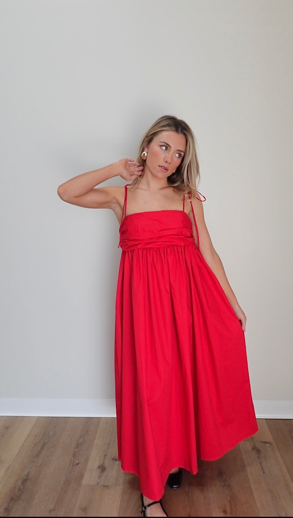 Sicily Midi Dress- Red